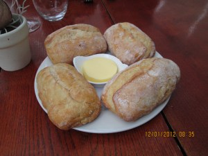 rolls and butter....we never even ate these!  Went right to the sparking wine and pate refreshers; then the white wine and the starters!