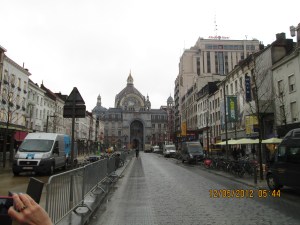 Antwerp; a faraway view of the train station