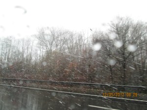 BIG snowflakes on the way back to Leuven from Antwerp
