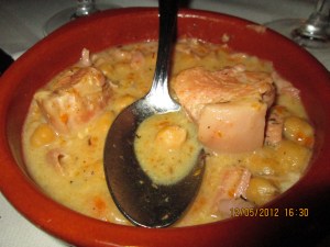 suckling pig and garbanzo beans!