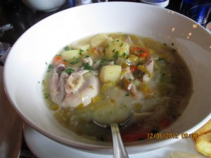 Waterzooi (soup with chicken, potatoes and carrots!  It was yummy