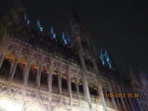Grand Place' in Brussels, the holiday night light show