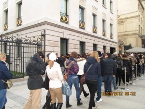 Line to get in to shop at the only Ambercrombie and Fitch....every day long lines just to get in!