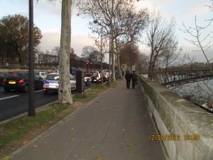 walking to The Louvre