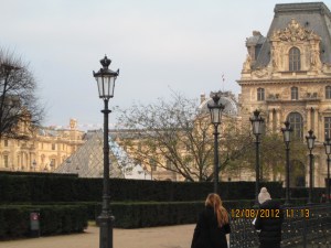 walking to The Louvre