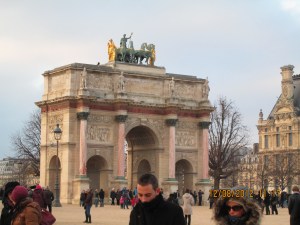walking to The Louvre