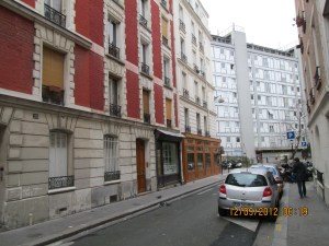 Up the street from our hotel in Paris