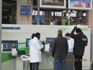 sadly...departing Paris to London...an ACER computer kiosk at the train station
