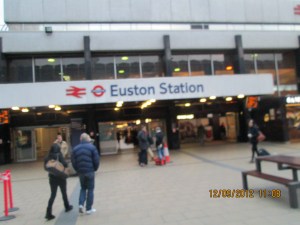 After about a 10 minute walk from our Eurostar train from Paris to the Euston Station...with all our luggage...this sign was a WELCOME sight!