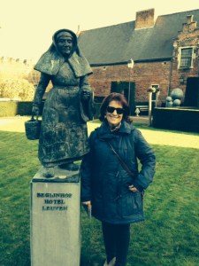 Pat with Beguine statue