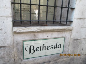 The Pool of Bethesda is a pool of water in the Muslim Quarter of Jerusalem, on the path of the Beth Zeta Valley as discussed in Gospel of John