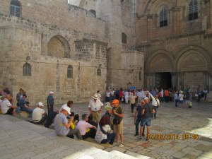 Entering Church of Holy Sepulchre
