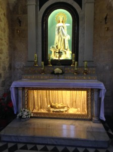 Bethlehem, Church of the Nativity: The Mary Shrine I lit candles for Donna and me!